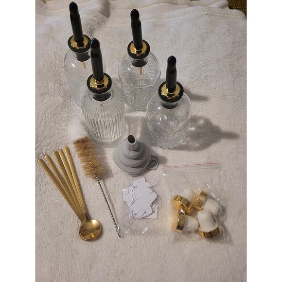 Glass Syrup Dispenser Set - 4 Pack 7oz Bottles 2.5"W x 5"H - Picture 5 of 7